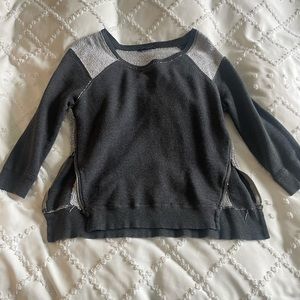 AE distressed side zip sweater